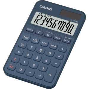 Calcolatrice tascabile Casio solare o a batteria - display 10 cifre - blu SL-310YC-NY-W-EP