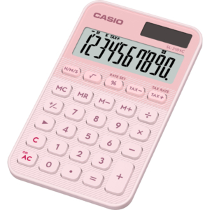 Calcolatrice tascabile Casio solare o batteria - display 10 cifre - rosa SL-310YC-LP-W-EP