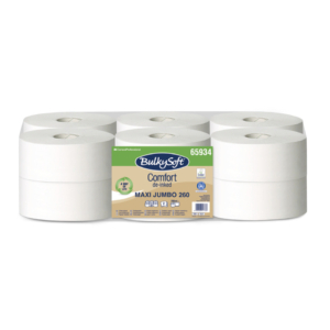 Carta igienica Bulkysoft Comfort Maxi Jumbo De-Inked - bianco 2 veli 260 m - 65934.E20 (conf.6)