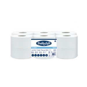 Carta igienica Bulkysoft Classic Mini Jumbo - pura cellulosa - 620 strappi - 2 veli bianco - 65935.E20 (conf.12)