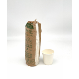 Bicchieri da caffè in cartoncino bianco senza plastica Le Nappage 120 cc - 61688LN (conf. 25)