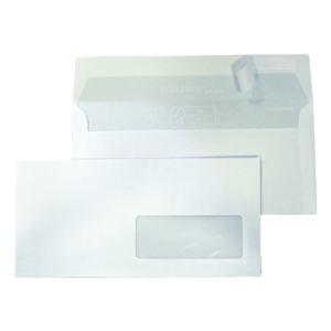 Buste con finestra Blasetti Strip Laser - 90 g/m² bianco - 11x23 cm - 0157 (conf.500)