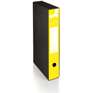 Raccoglitore commerciale con custodia Q-Connect dorso 5 cm - 28,5x32 cm - giallo - 0201041/QM.GI