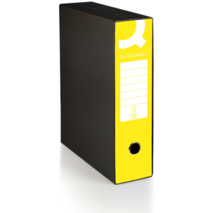 Raccoglitore protocollo con custodia Q-Connect dorso 8 cm - 28,5x35 cm - giallo - 0201041/P.GI
