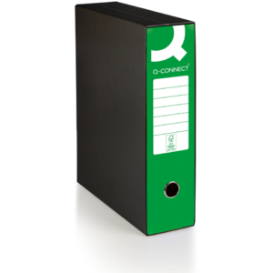 Raccoglitore commerciale con custodia Q-Connect dorso 8 cm - 28,5x32 cm - verde - 0201041/Q.VE