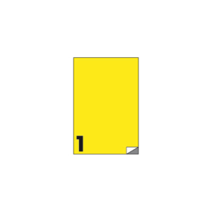 Etichette fluo permanenti Markin 210x297 mm in foglio A4 - inkjet/laser - 1 et./foglio giallo  (conf.100 fogli)