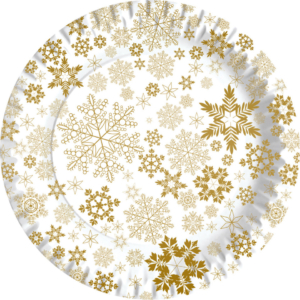 Piatti piani in fibra vergine Dopla Gold Ice - Ø 180 mm - 11819 (conf.10)