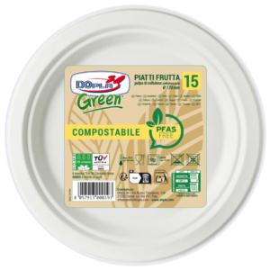 Piatti frutta in polpa Dopla Green Pfas Free bianco - Ø 170 mm - 07903 (conf.15)