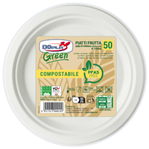 Piatti frutta in polpa Dopla Green Pfas Free bianco - Ø 170 mm - 07904 (conf.15)