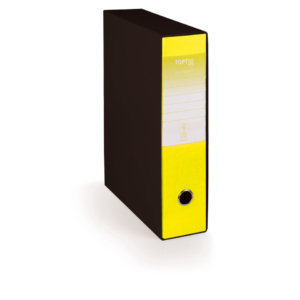 Registratore protocollo con custodia TOPToo Plus by Q-Connect dorso 8 cm - 28,5x35 cm - giallo - 0201043/P.GS