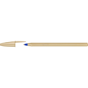 Penna a sfera con cappuccio BIC Cristal Glacé punta M 1 mm - inchiostro blu - colore fusto oro - 302522