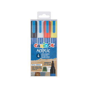 Pennarelli acrilici Carioca punta Bullet in colori assortiti 45278 (conf.4)