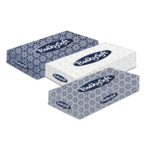 Veline cosmetiche Bulkysoft Classic bianche cellulosa 21x21 cm - 2 veli - 68100 (40 conf. da 100 veline cad.)