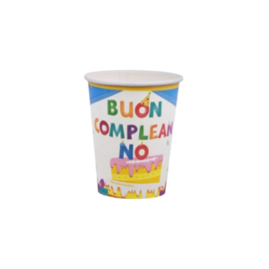 Bicchieri di carta Party Go Buon Compleanno azzurri - 27 ml AC0071-T (conf.6)