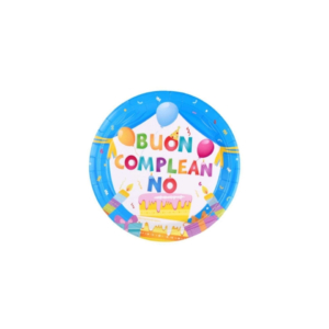Piatti di carta Party Go Buon Compleanno azzurri - Ø18 cm AC0069-T (conf.8)