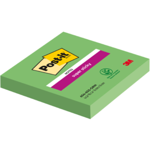 Foglietti riposizionabili Post-it® Super Sticky 76x76 mm - verde - 654-6SS-GRN (conf.6 blocchetti da 90 foglietti cad.)