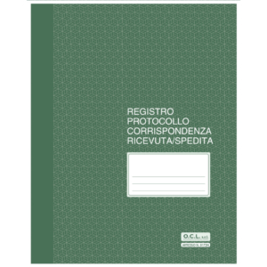 Registri protocollo corrispondenza ricevuta/spedita O.C.L. 56 fogli - 23x29,7 cm - 0172N (conf.2)