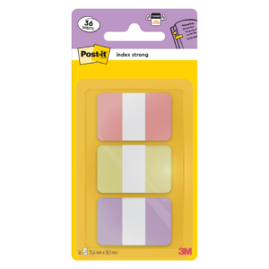 Segnapagina Post-it® Index Pastel Tabs 24x38 mm - rosa, giallo, viola - 686-3 SUN (3 blocchetti da 12 segnapagina cad.)