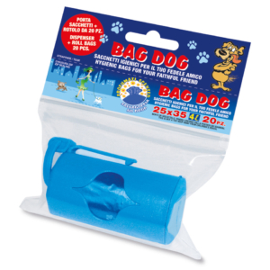 Porta sacchetti + rotolo sacchi igienici profumati Peter Pan Plast Bag Dog - 25x35 cm - DOG25DI (conf.20)