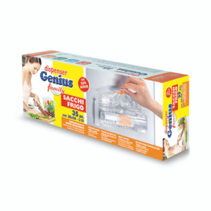 Dispenser di sacchi frigo Genius con clips adesive Peter Pan Plast - 38x50 cm - GENF38 (conf.35)