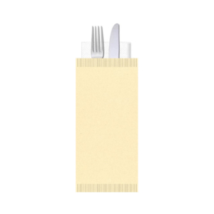 Buste portaposate Ristocart in carta paglia con tovagliolo 2 veli 25x10,5 cm - crema - WRBUP2058 (conf.100)