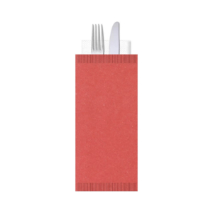 Buste portaposate Ristocart in carta paglia con tovagliolo 2 veli 25x10,5 cm - bordeaux - WRBUP2061 (conf.100)
