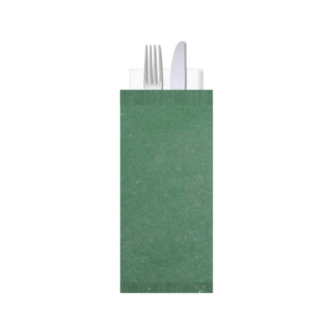 Buste portaposate Ristocart in carta paglia con tovagliolo 2 veli 25x10,5 cm - verde - WRBUP2038 (conf.100)