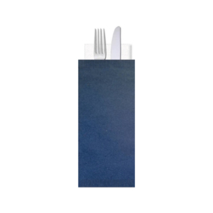 Buste portaposate Ristocart in carta paglia con tovagliolo 2 veli 25x10,5 cm - blu - WRBUP2039 (conf.100)