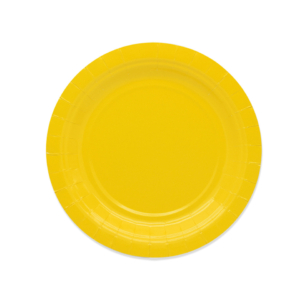 Piatti in carta di pura polpa di cellulosa Ecolor gialli - 18 cm - 74094 (conf.25)