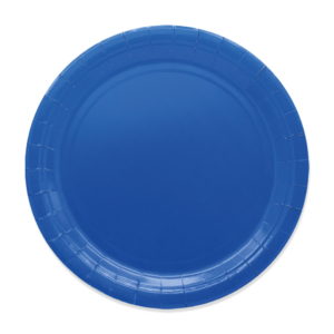 Piatti in carta di pura polpa di cellulosa Ecolor blu - Ø24 cm - 74089 (conf.25)