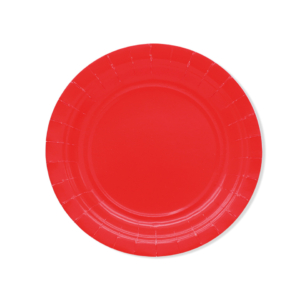 Piatti in carta di pura polpa di cellulosa Ecolor rossi - 18 cm 74078 (conf.25)