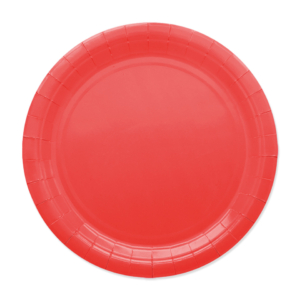 Piatti in carta di pura polpa di cellulosa Ecolor rossi - 24 cm 74077 (conf.25)