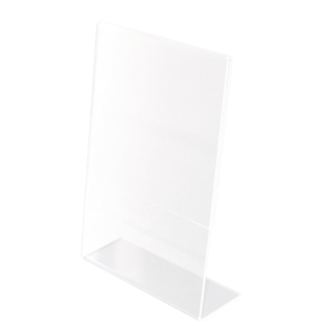 Porta-avvisi Q-Connect in plexiglass trasparente con base a L 15x21 cm - KF18033