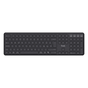 Tastiera wireless ricaricabile multi-dispositivo Trust Vaiya nera 25633