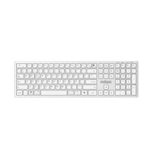 Tastiera wireless dual Nilox Tech compatibile MacOS ricaricabile via USB-C layout italiano colore bianco - NXKBWI1S