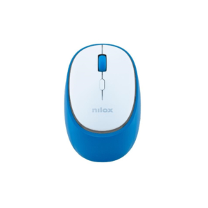 Mouse ottico wireless dual Nilox Tech ricaricabile tramite porta USB-C 1600 DPI 4 tasti - bianco/blu - NXMDWS103