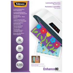 Pouches con retro adesivo per plastificatrici - Fellowes A4 - 5302202 (conf.100)