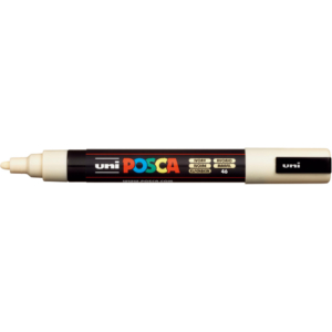 Pennarello a tempera UniPosca Uni-Ball punta tonda 1,8-2,5 mm avorio M PC5M AV