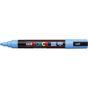 Pennarello a tempera UniPosca Uni-Ball punta tonda 1,8-2,5 mm blu cielo M PC5M BC