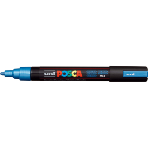 Pennarello a tempera UniPosca Uni-Ball punta tonda 1,8-2,5 mm blu metal M PC5M BM