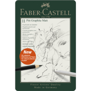 Matite in grafite Faber-Castell Pitt Graphite Matt in gradazioni assortite - 115220 (conf.8 + 3 accessori)