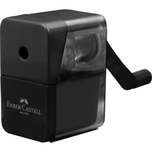 Temperamatite a 1 foro Faber-Castell con manovella nero 180984