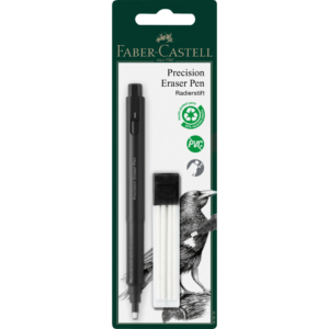 Gomma di precisione a penna Eraser Pen + gomme di ricambio Faber-Castell bianco 185610