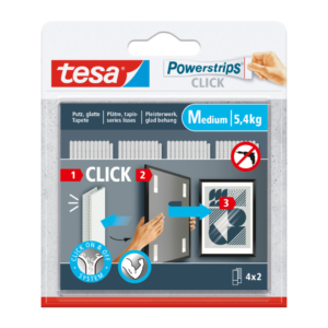 Strisce Powerstrips Click Tesa 8x2 cm - M - 77721-00001-00 (conf.4)
