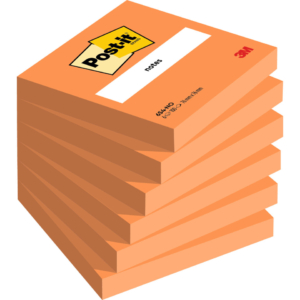 Foglietti Post-it® 100 fogli/blocchetto arancione 76x76 mm - 7100172735 (conf.6)
