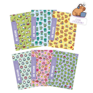 Maxi quaderni Be More Tiny A4 - 100 g/m² - 18+1 fogli - a quadretti 5M - con stickers - assortiti - 0122556 (conf.10)