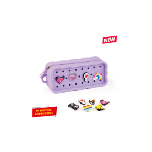 Astucci a bustina in silicone Monikids Creative PIN-ME con spille decorative in colori assortiti (conf.12)