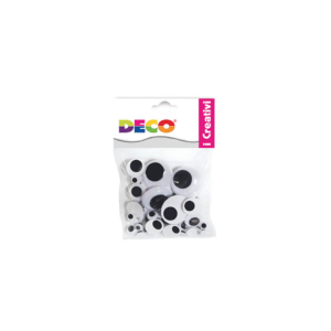 Occhi mobili adesivi Deco tondi - formati assortiti 11495 (conf.50)