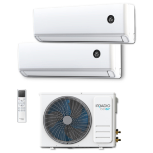 Condizionatore con pompa di calore R32 unità esterna + dual split Irradio Belair 18.000 BTU + 9000 BTU + 12000 BTU