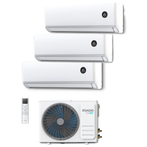 Condizionatore con pompa di calore R32 unità esterna + trial split Irradio Belair 27.000 BTU + 9000 BTU + 9000 BTU